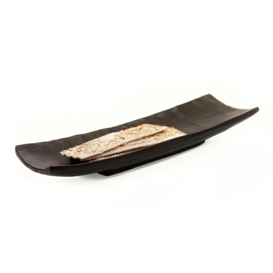 Steelite KMK2107ES Rectangular Resin Tray, 12" x 4" x 1-1/4", Black Espresso Finish, Dishwasher Safe