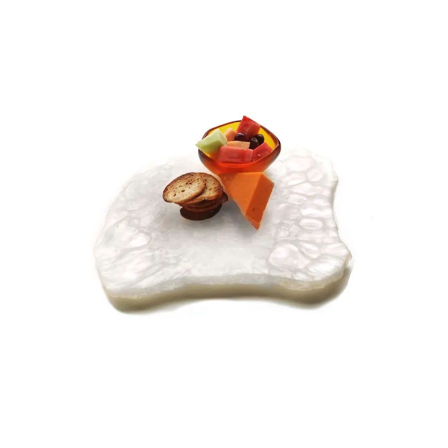 Steelite KMK2150SH White Resin Serving & Display Tray, 14½" W x ½" H, Dishwasher‑Safe