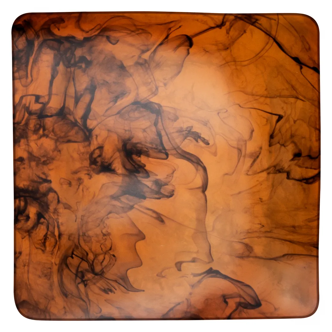 Steelite KMK2800TOR Display Tray, Square 12-1/8" x 12-1/8" x 1-1/4", Resin Tortoise Brown