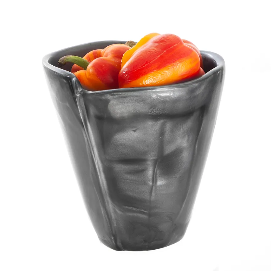 Steelite KMK2934EBP - 32 oz Resin Plastic Soup Cup, Ebony Pearl Black, 5-1/2" L x 6-1/2" H - 2/Case