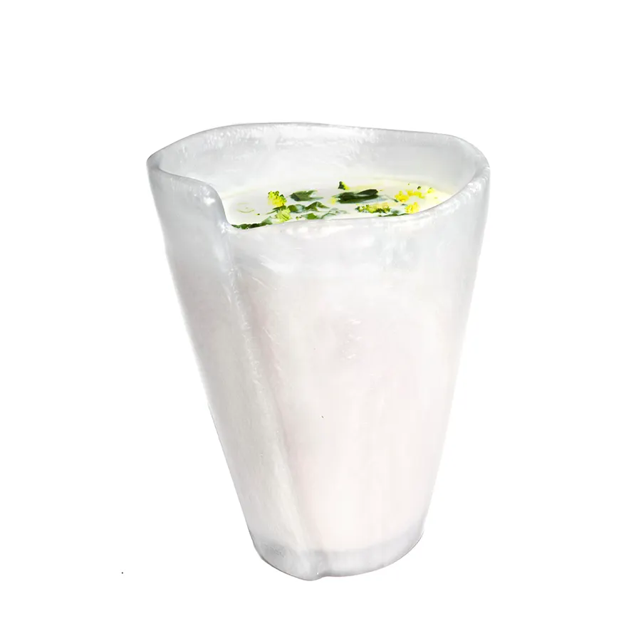 Steelite KMK2934SH Soup Cup - 32 oz, 5-1/2"L x 6-1/2"H, White Resin, Kenny Mack Wave - 2/Case