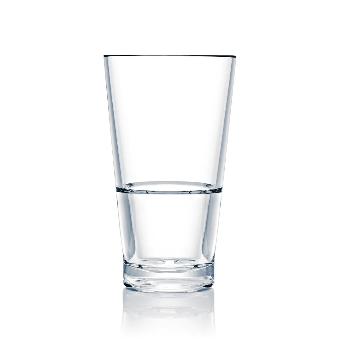 Steelite N710143 - 14 Oz Clear Polycarbonate Glass, H 6", M 3-1/4", B 2-3/8" Shatter‑Proof - 1 Dozen
