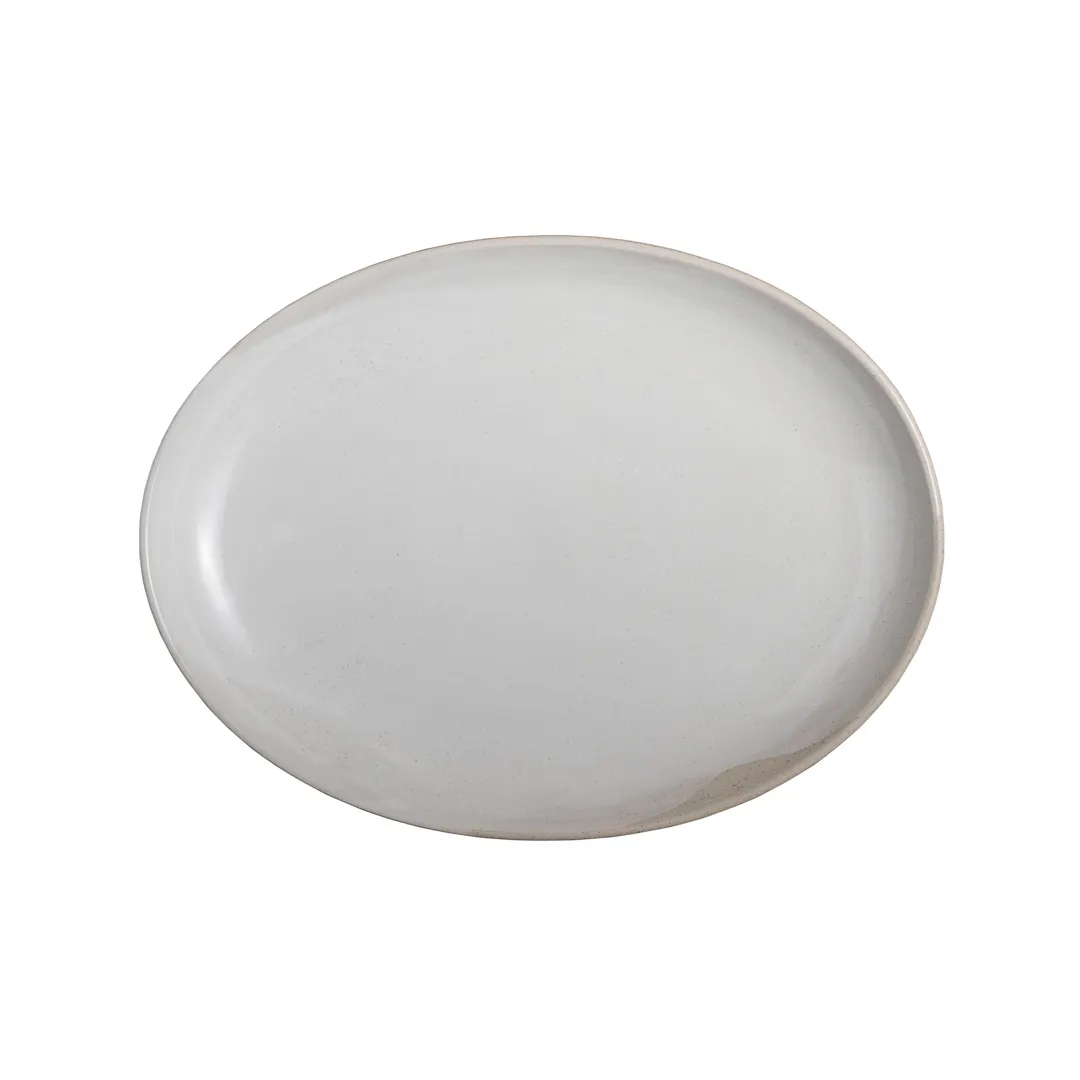 Steelite OG10013799 - Coupe Platter, 12.75" W x 9.5" D x 1.5" H, White Stoneware Finish - 6/Case