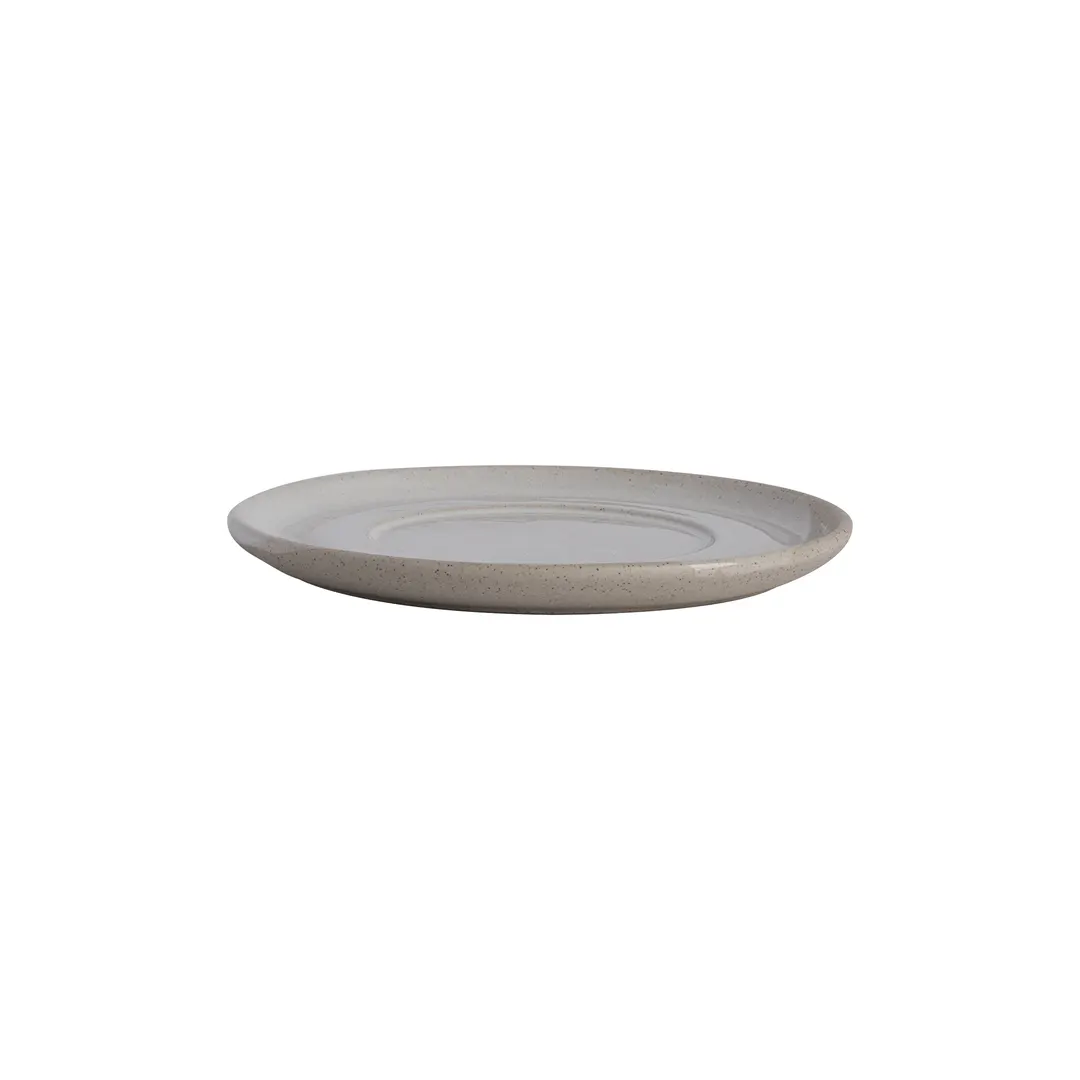 Steelite OG10076632 - 6" Dia. x 0.625" H Round Stoneware Saucer, Gembrook White, Off Grid, 1 Dozen