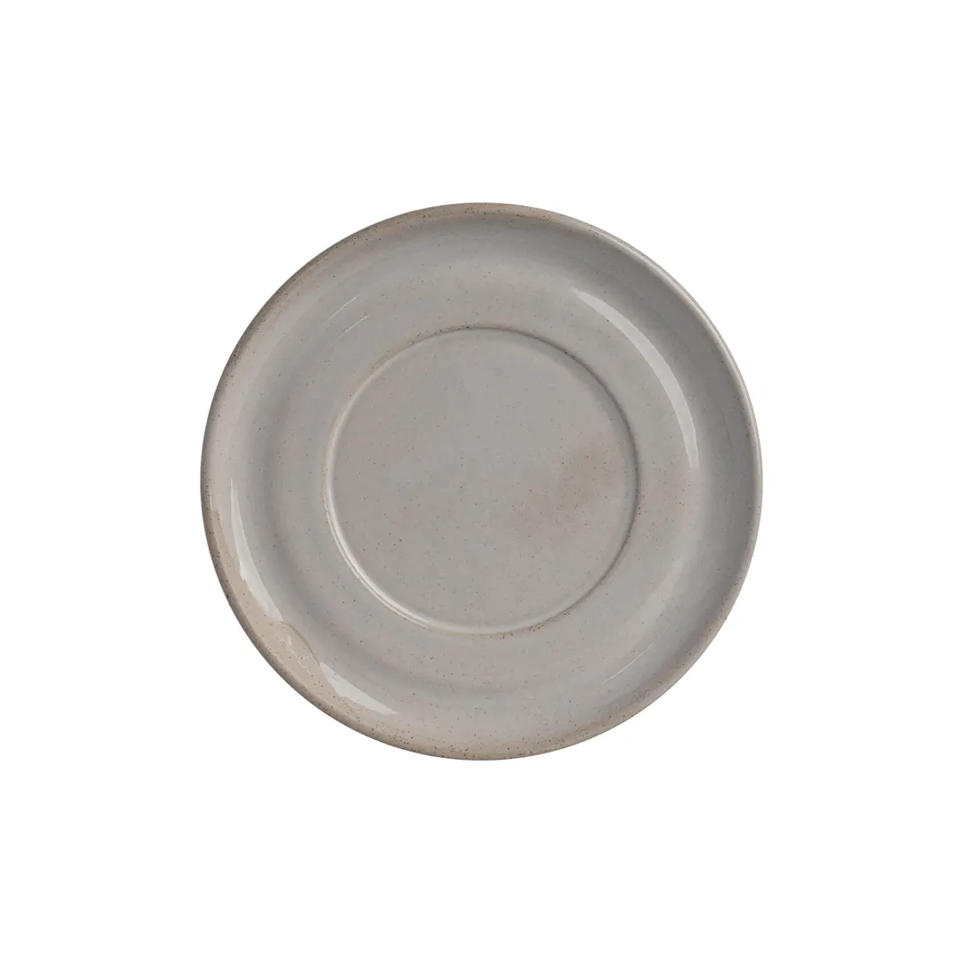 Steelite OG10076632 - 6" Dia. x 0.625" H Round Stoneware Saucer, Gembrook White, Off Grid, 1 Dozen