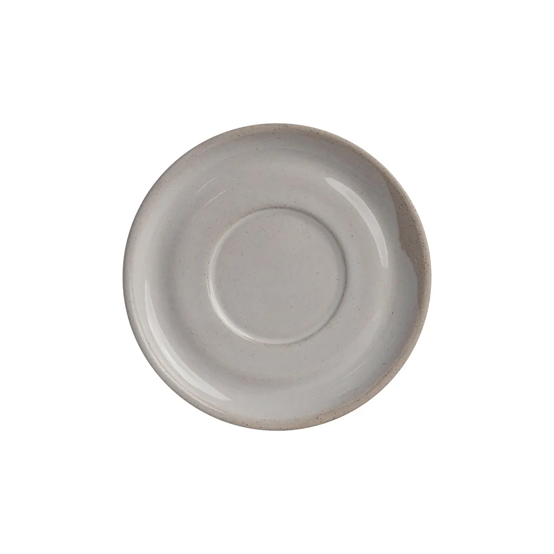 Steelite OG10076642 Round Stoneware Saucer, 4.75" Diameter, Gembrook White Design - 1 Dozen