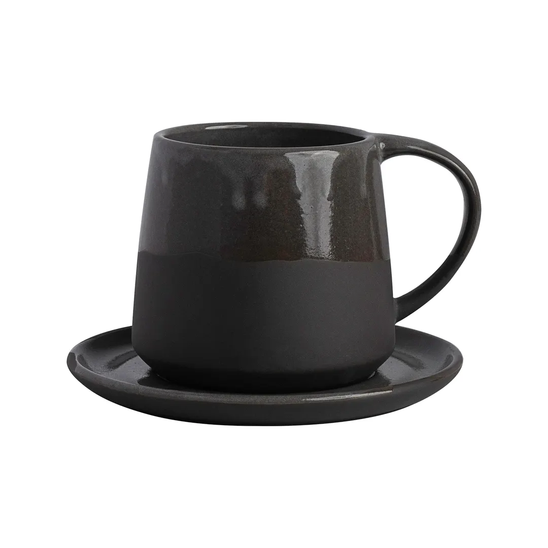 Steelite OG1017662 China Mug, 15 oz Stoneware, Gembrook Gray, 5.25" x 4.125" x 3.75" - 1 Dozen
