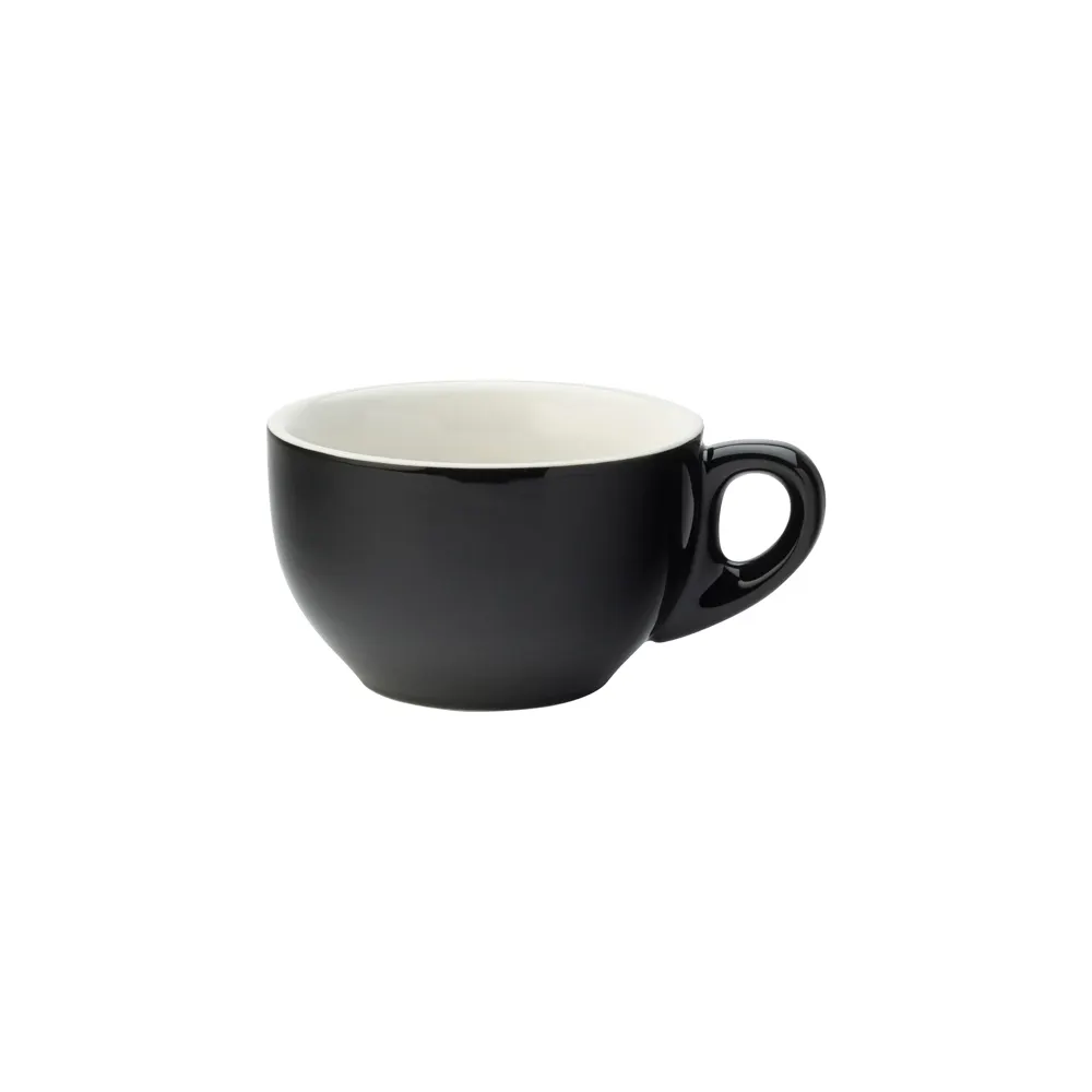 Steelite UCT8090 - Black Porcelain Latte Cup, 10 oz (5.25" x 4.0" x 2.5" H), Non-Stackable, 1 Dozen