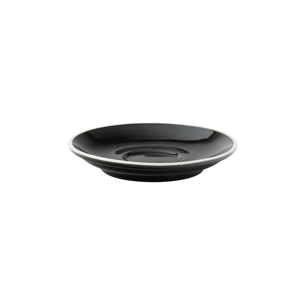 Steelite UCT8115 Espresso Saucer, 4.5" x 4.5" Round Black Porcelain Barista - 1 Dozen
