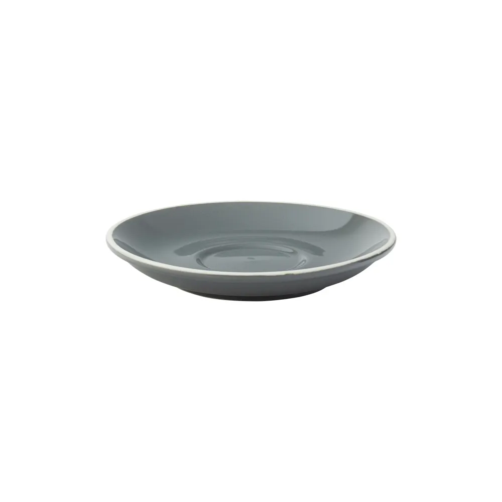 Steelite UCT8117 - 5.5" x 5.5" Round Porcelain Saucer, Gray Utopia Barista Finish, 1 Dozen