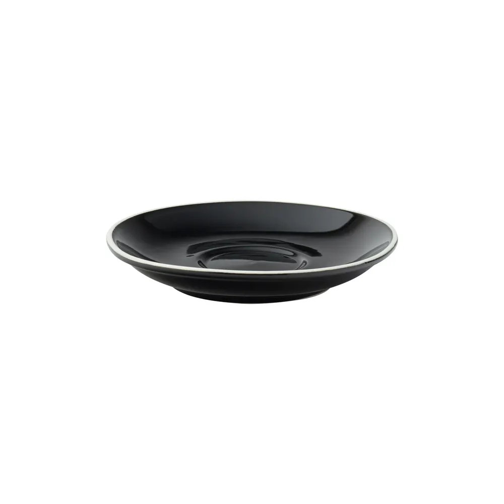 Steelite UCT8120 Round Porcelain Saucer, 5.5" x 5.5", Black Utopia Barista Design - 1 Dozen
