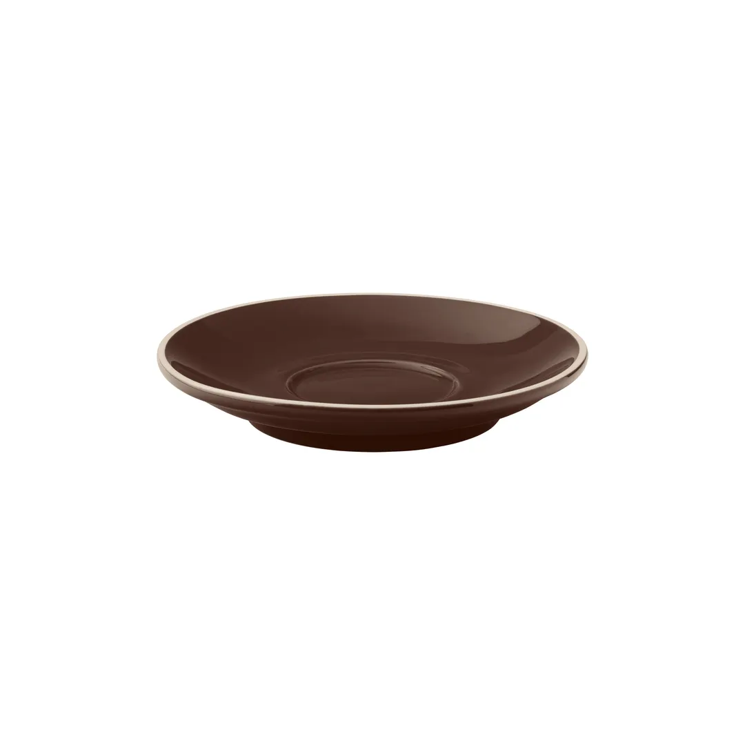 Steelite UCT8134 - Round 6" x 6" Porcelain Saucer, Brown Utopia Barista, 1 Dozen