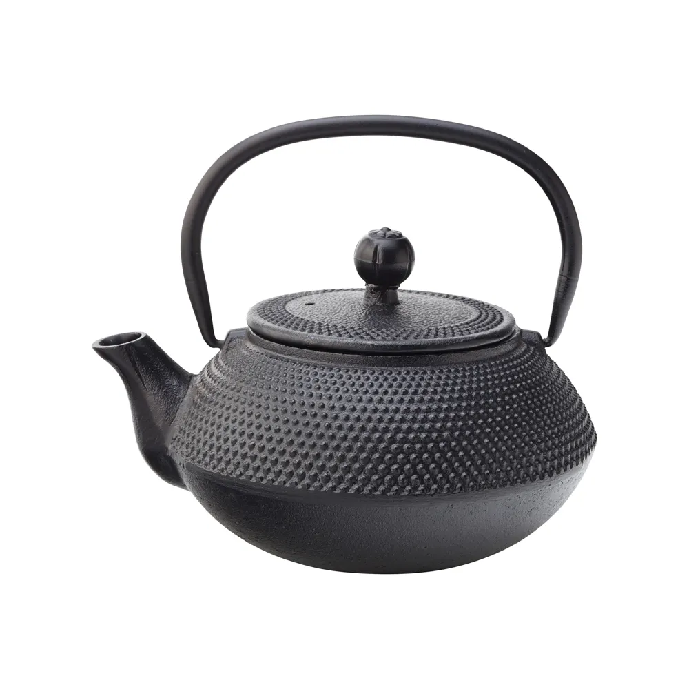 Steelite UMH7007 - 24oz Cast Iron Black Teapot Infuser, 5.71" x 7.49" x 9.06" H, Lid, 6/Case