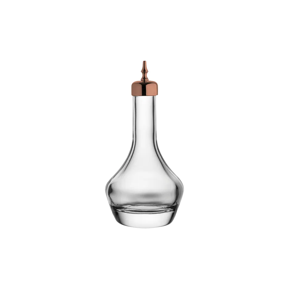Steelite UR90265 Bitters Bottle, 3.5 oz Copper Top, Soda Lime Glass, 5‑3/4″ H, Utopia - 1 Dozen