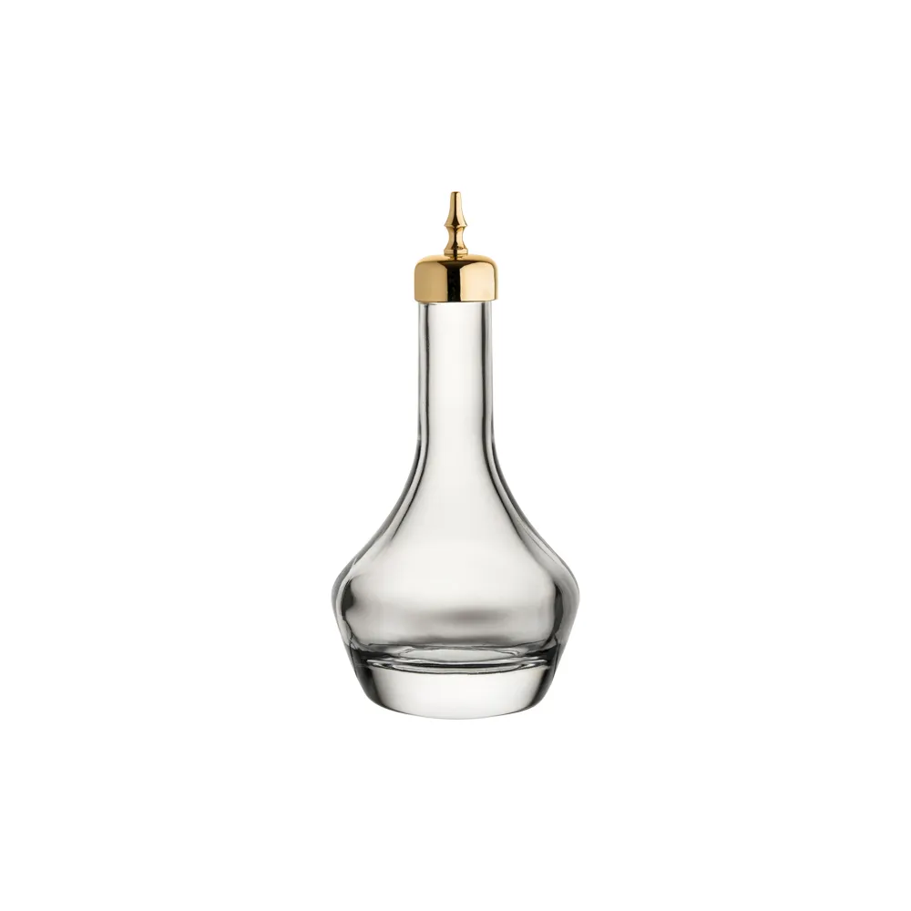 Steelite UR90266 Bitters Bottle, Gold Top, 3.5 Oz (5-3/4" H x 5-3/4" M), Soda Lime Glass - 1 Dozen
