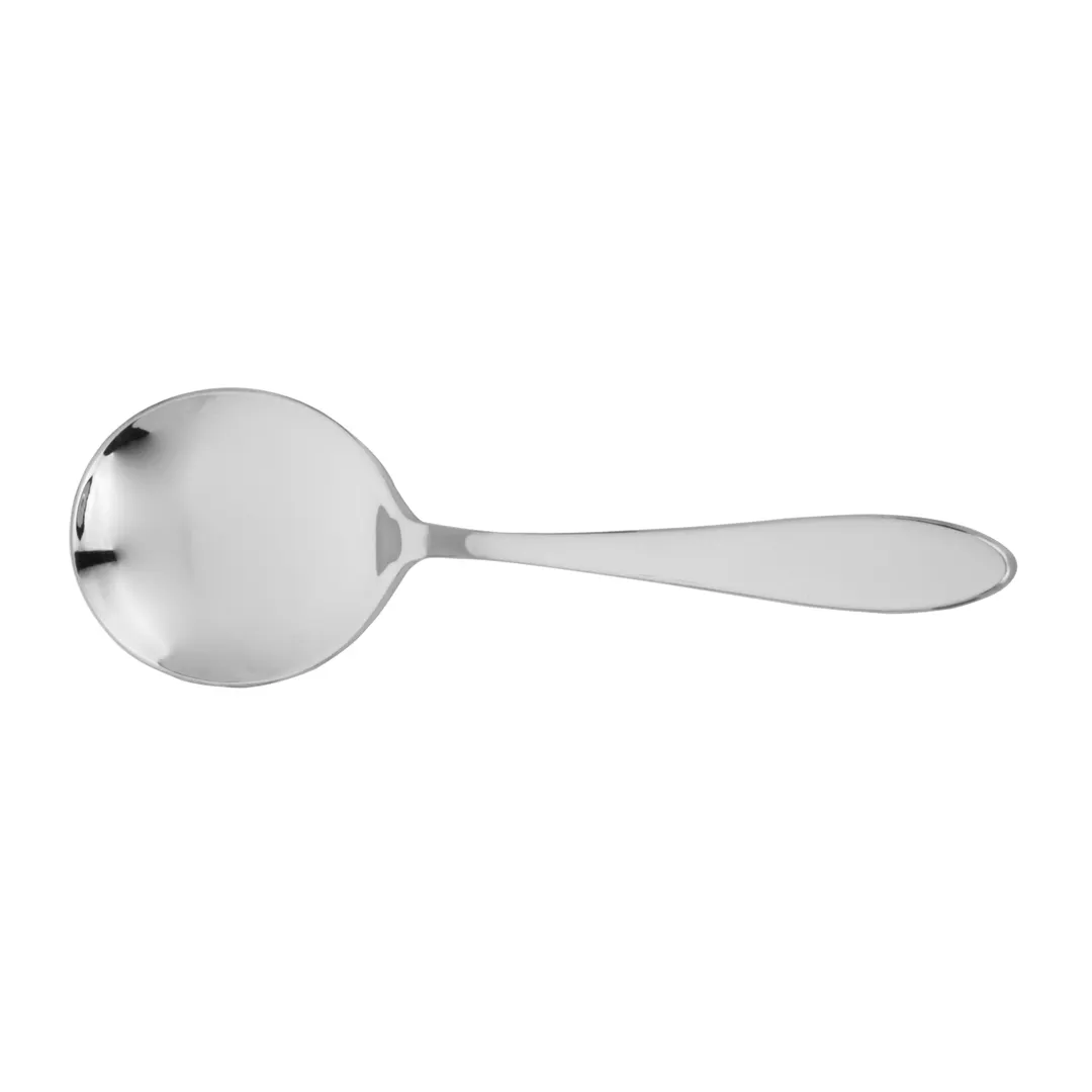 Steelite WL0112 - Bouillon Spoon, 6" Pistol Grip, Hollow Handle, 18/0 Stainless Steel - 1 Dozen