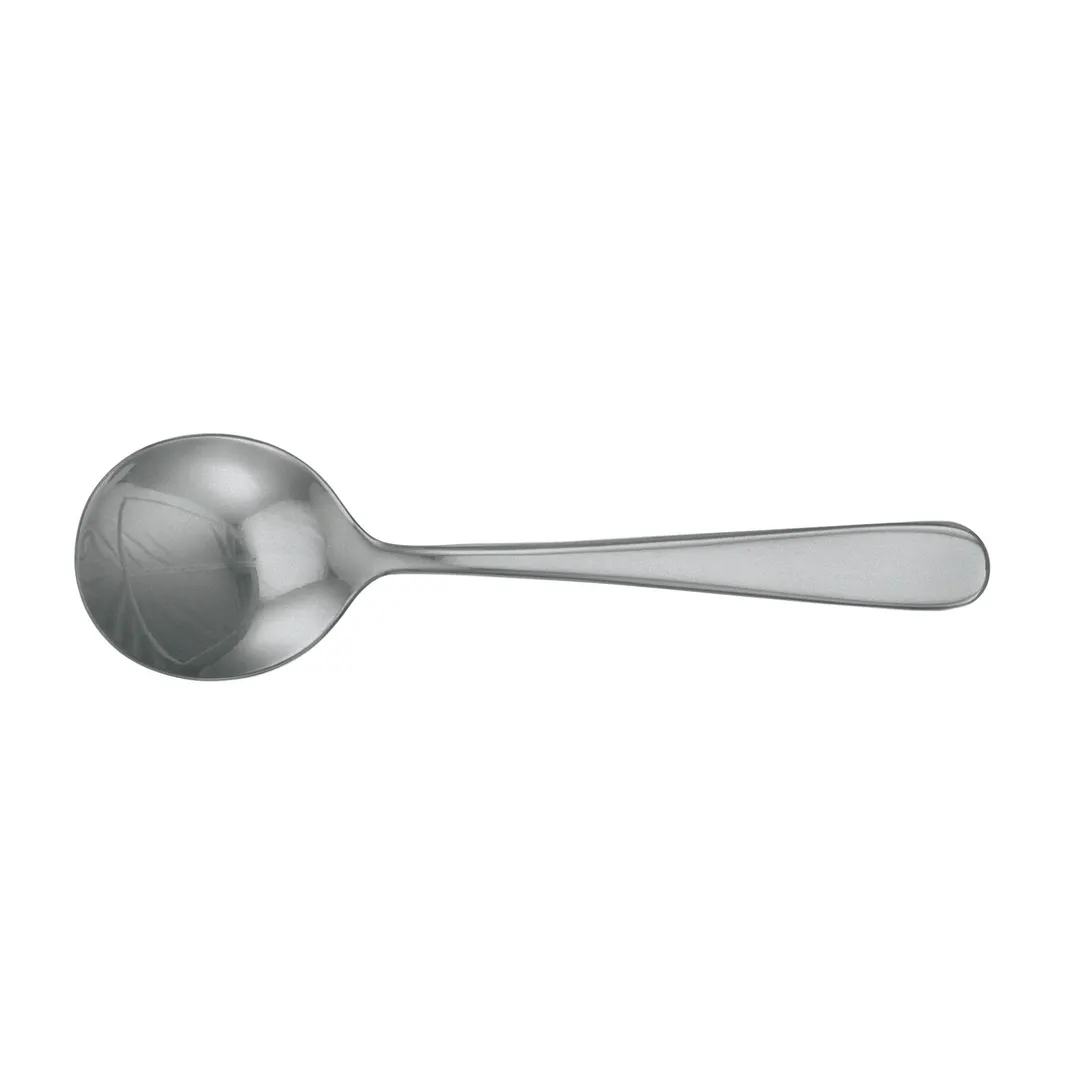 Steelite WL0812FST Bouillon Spoon, 7" 18/10 Stainless Steel, Fieldstone Finish, Star - 1 Dozen