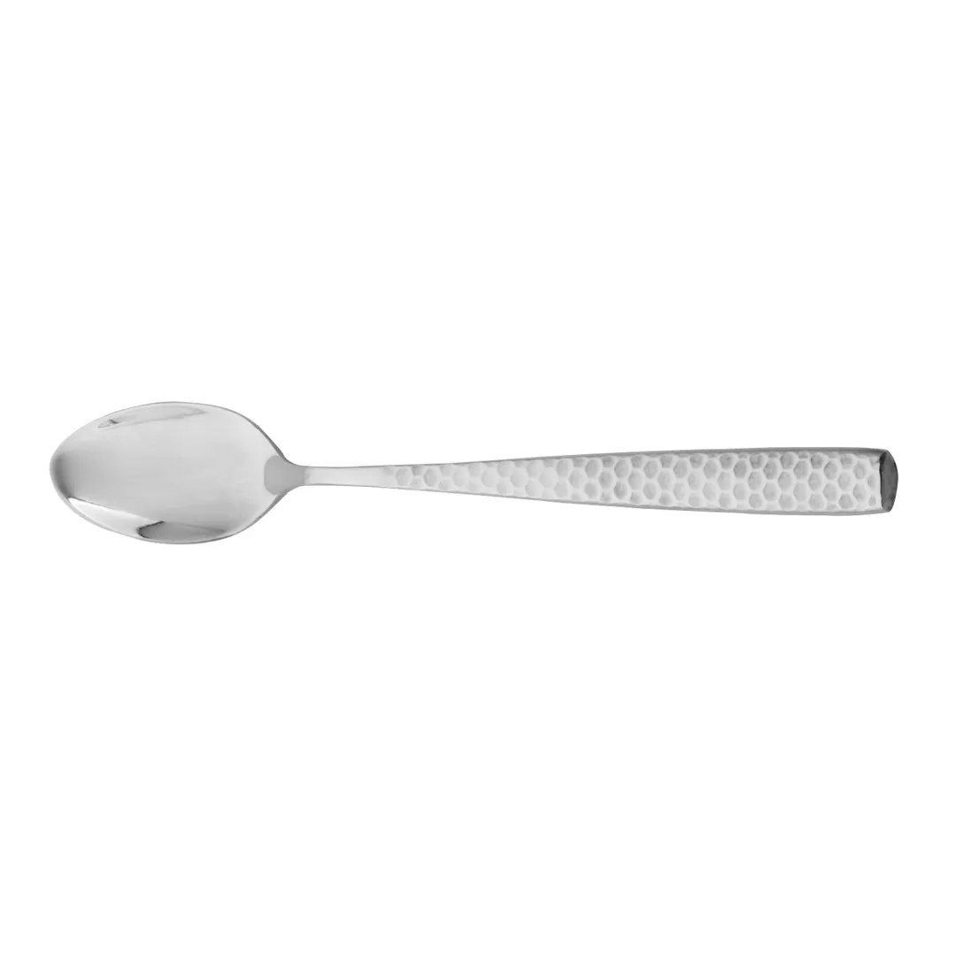 Steelite WL4804 Iced Tea Spoon, 8-1/4" Hammered Finish, Heavy, 18/0 Stainless Steel - 1 Dozen