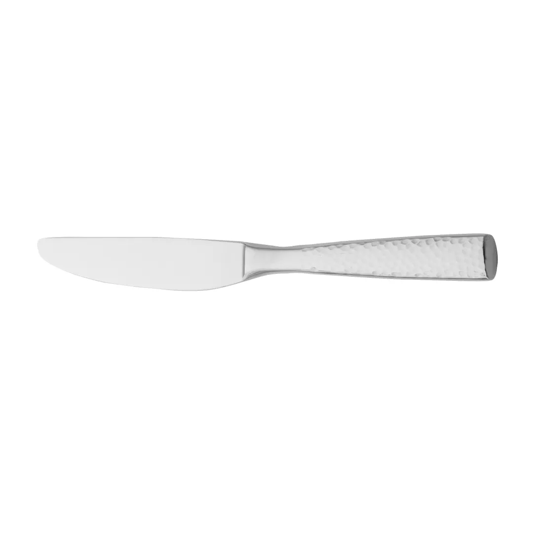 Steelite WL4845 Dinner Knife – 8-1/2" Hammered Finish, 18/0 Stainless Steel, Solid Handle – 1 Dozen