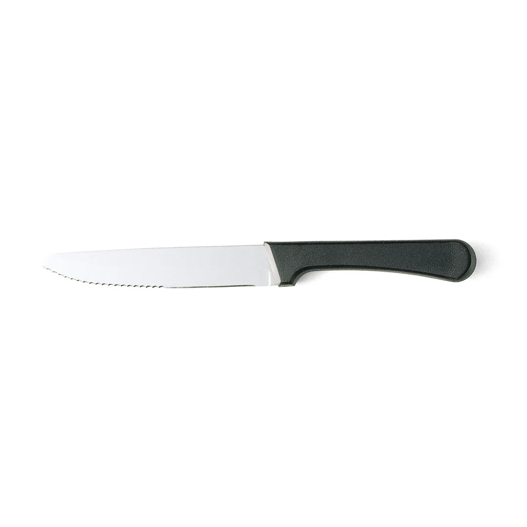 Steelite WL610527 - Walco 5" Stamped Jumbo Steak Knife, Round Tip, Polypropylene Handle - 1 Dozen