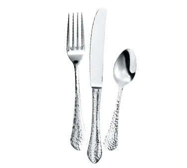 Steelite WL6306 Salad Fork, 7" Hammered, 18/10 Stainless Steel Mirror, Walco IronStone - 1 Dozen