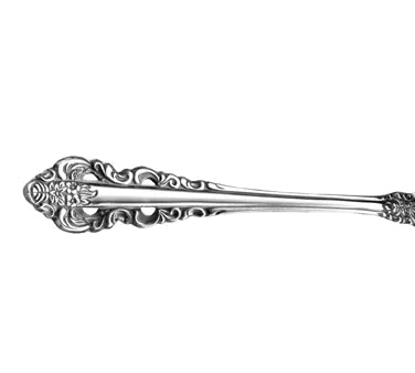 Steelite WL6812 Soup Bouillon Spoon, 6" 18/10 Stainless Steel Pierced Plumes, Baroque - 1 Dozen