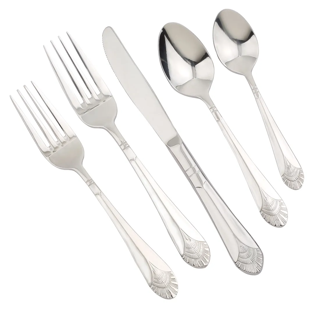 Steelite WL8003 - 8-1/4" Mirror 18/10 Stainless Tablespoon Spoon, Art Deco - 1 Dozen