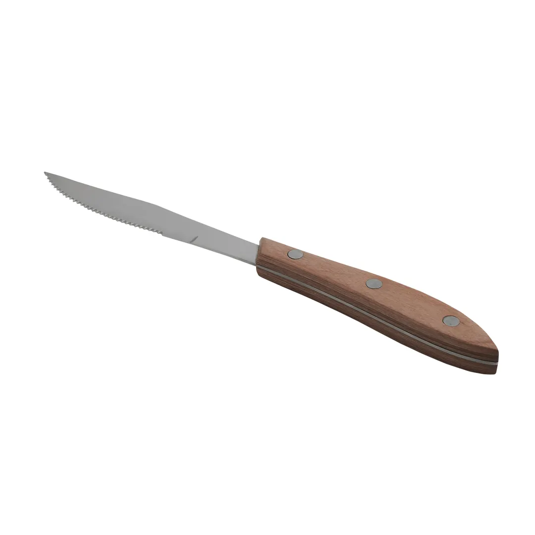 Steelite WL850527 - 8.25" Steak Knife, 4" 13/0 Stainless Blade, Pakka Wood Handle - 24/Case