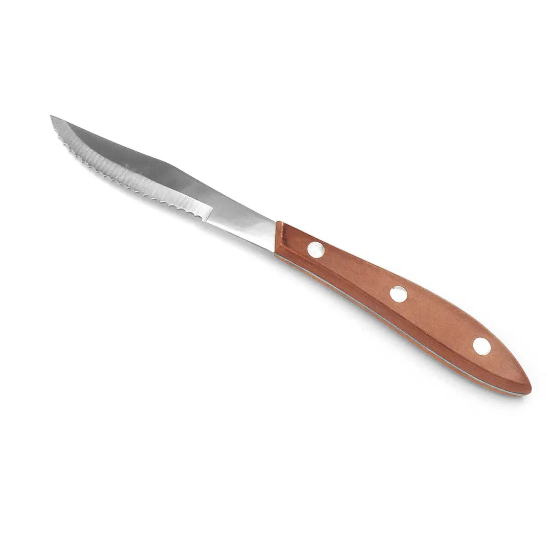Steelite WL850527 - 8.25" Steak Knife, 4" 13/0 Stainless Blade, Pakka Wood Handle - 24/Case
