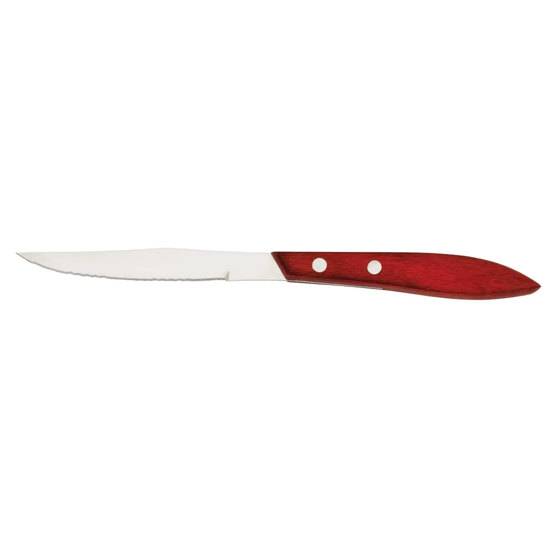 Steelite WL860527 - 8.75" Steak Knife, 4" Stamped Blade, Pakka Wood Handle, 13/0 Steel, - 24/Case