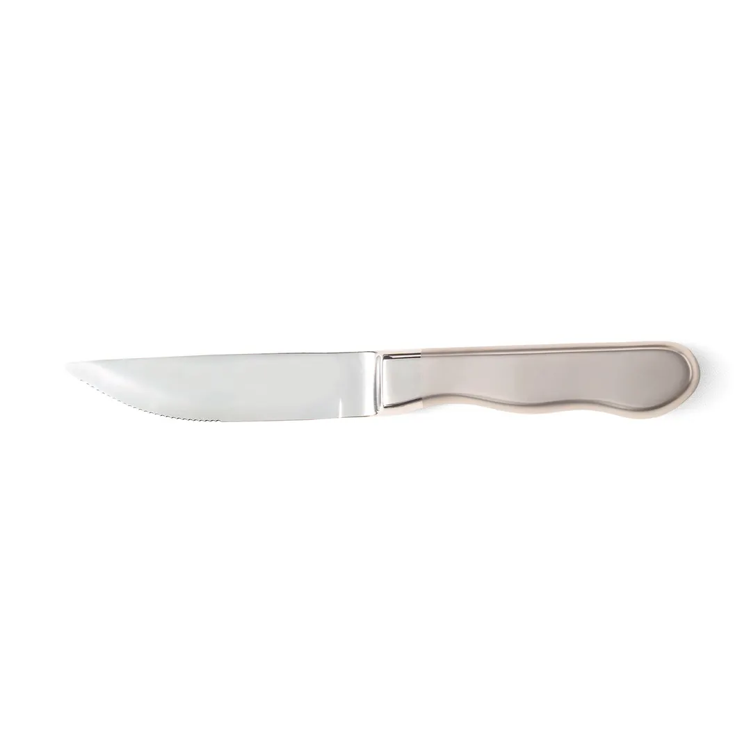 Steelite WL880527 Steak Knife, 10-1/8" O.L., 5-1/4" Steel Blade, Frost‑Finish Jumbo Handle - 1 Dozen