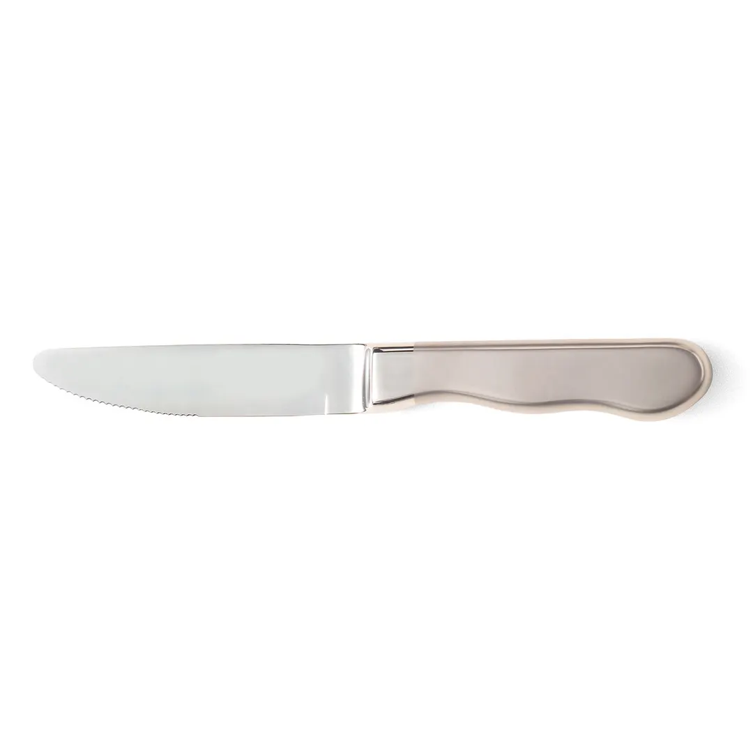 Steelite WL880527R - 5" Stainless Steel Steak Knife, 10" Length, Frost‑Finish Jumbo Handle - 1 Dozen