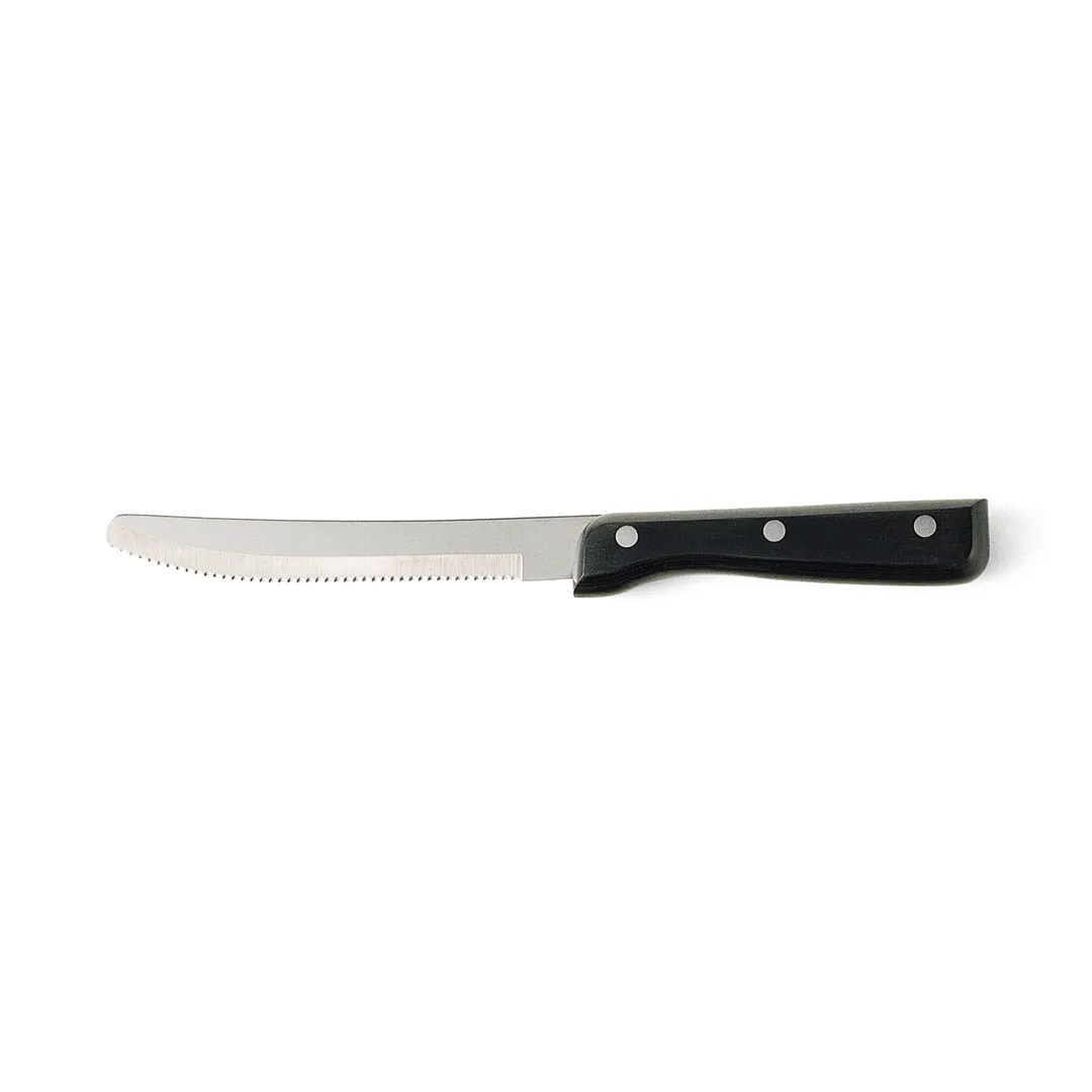 Steelite WL950529 - 9.25" Steak Knife, 5" Stainless Blade, Handle, Black Pakka Finish - 1 Dozen
