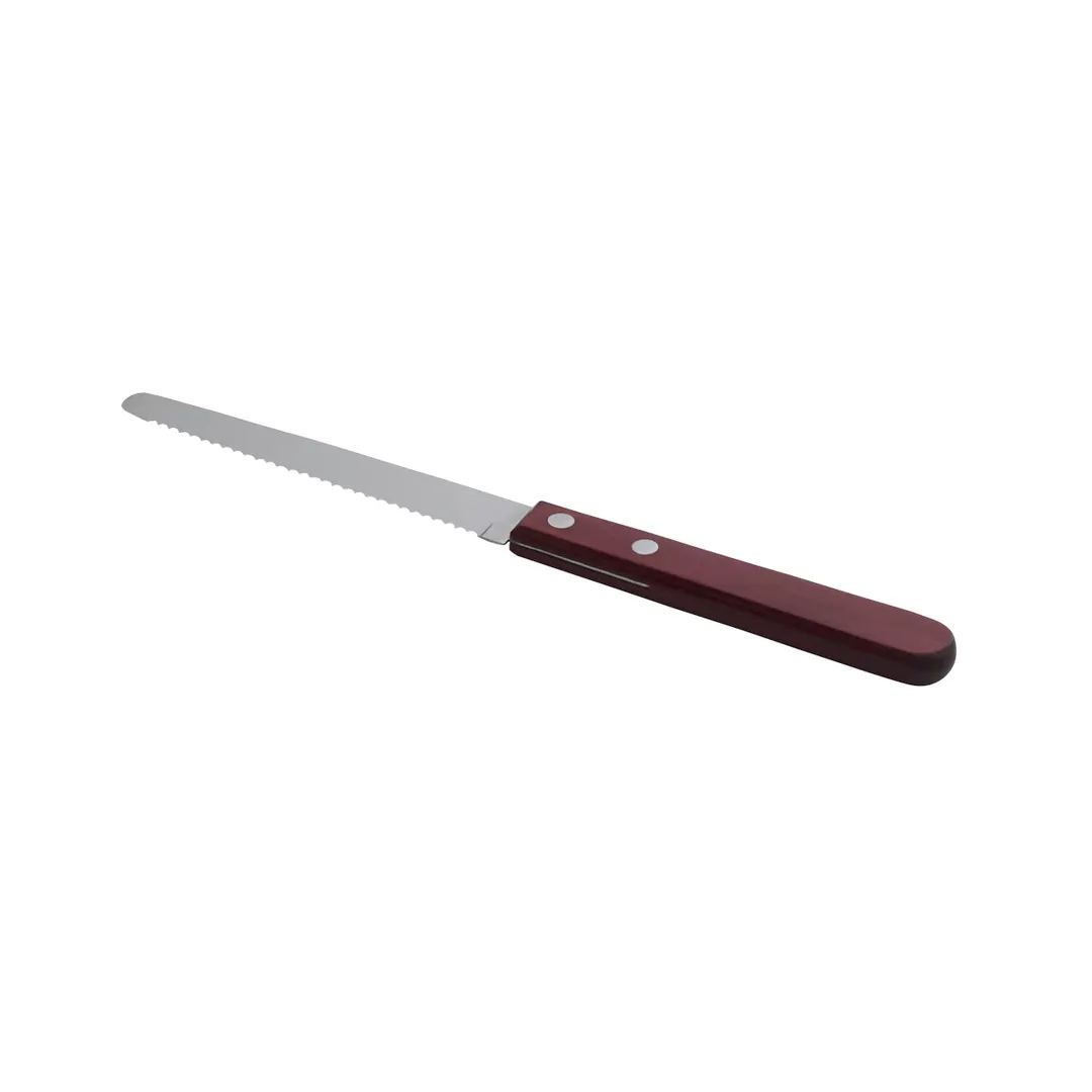 Steelite WL970528 - 8.375" Red Steer Steak Knife, 4" Stainless Steel Blade, Plastic Handle – 24/Case