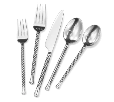 Steelite WLCHAR15 Cocktail Oyster Fork, 6" 18/10 Stainless Steel, Checkerboard Finish - 1 Dozen
