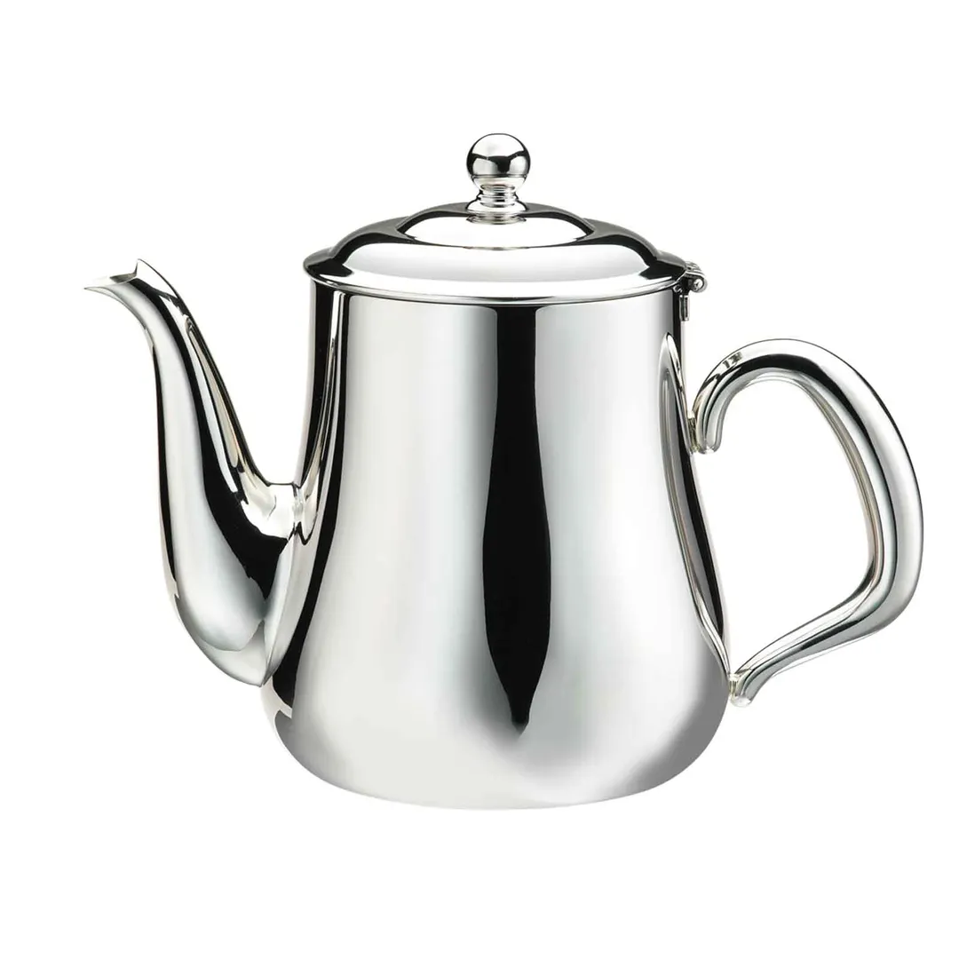 Steelite WLCX520 Gooseneck Tea Pot, 12 oz Capacity, 18/10 Stainless Steel Mirror Finish, With Lid