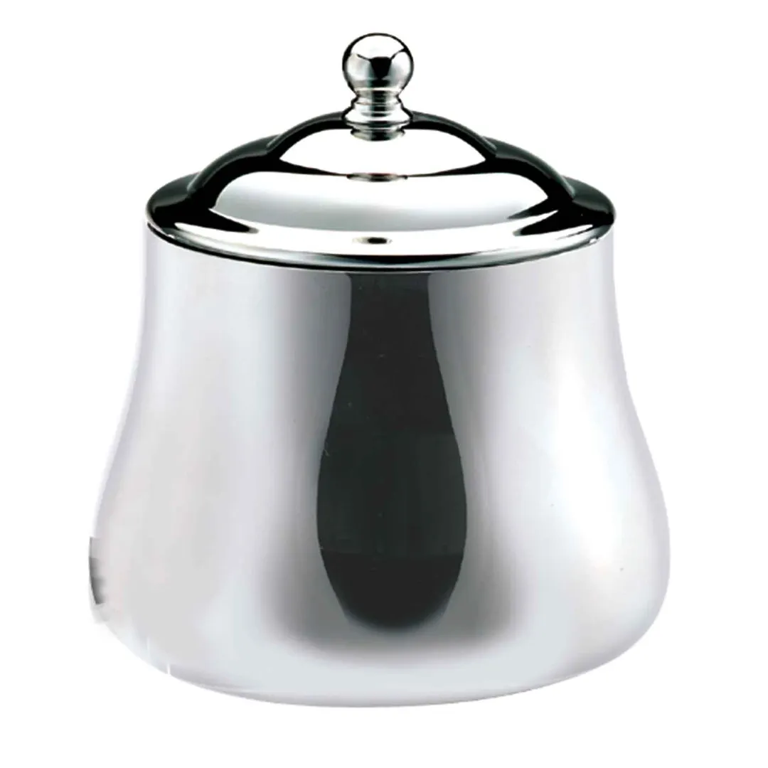 Steelite WLCX529L Sugar Bowl, 10 oz, 18/10 Stainless Steel Mirror Finish, Handle with Lid