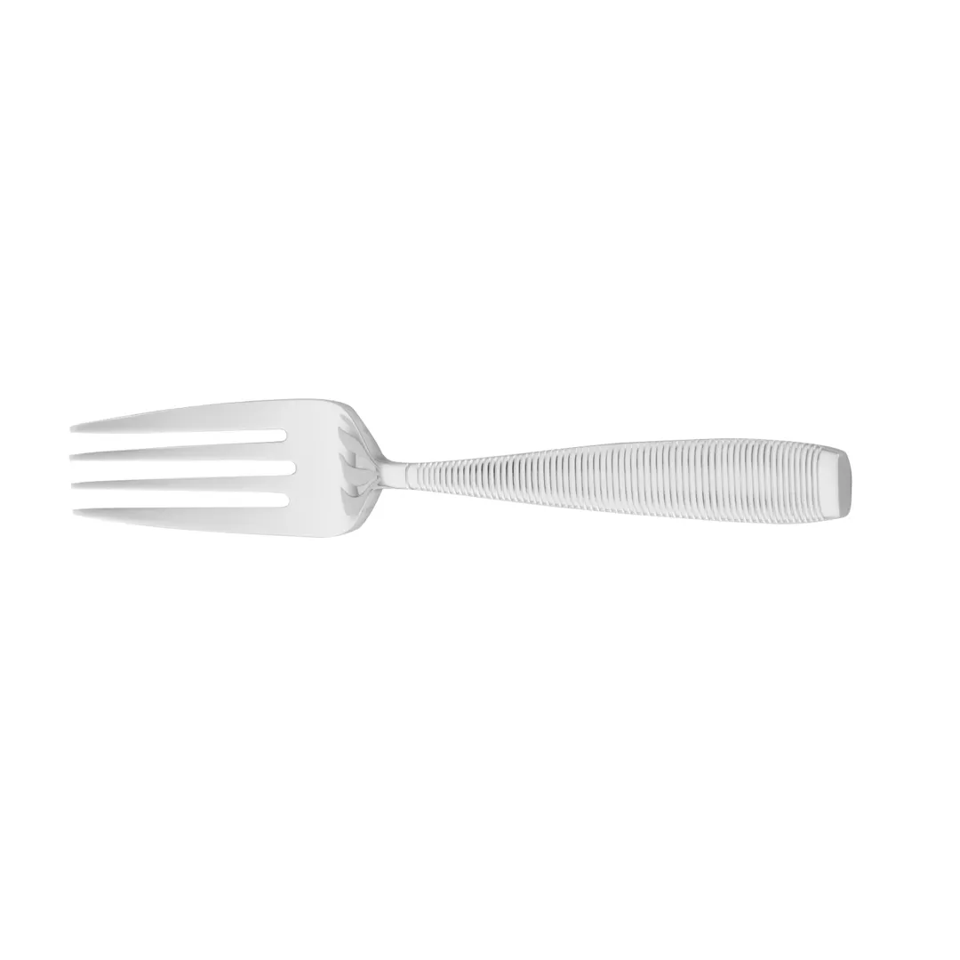 Steelite WLMAS06 Salad Fork, 7" Grooved Handle, 18/10 Stainless Steel Mirror Finish - 1 Dozen