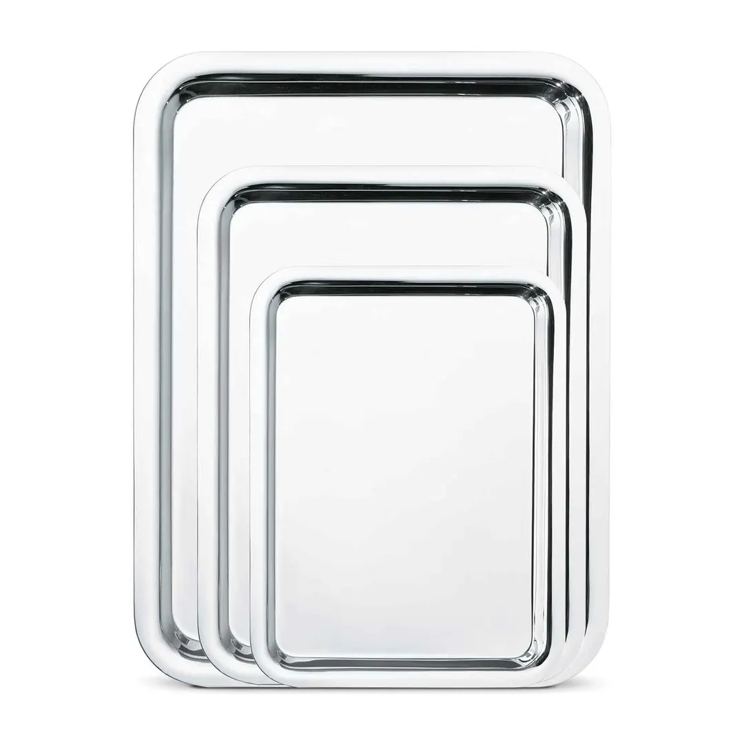 Steelite WLOU662 Tray, Rectangular 15" x 11" Stainless Steel Finish, Walco Soprano™ - 10/Case