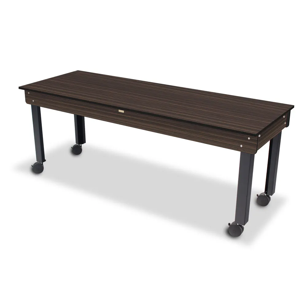 Forbes Industries 7008 Rectangular Catering Table, 84"L x 29"W, High Pressure Laminate Top, Black T-Molding, Steel Legs