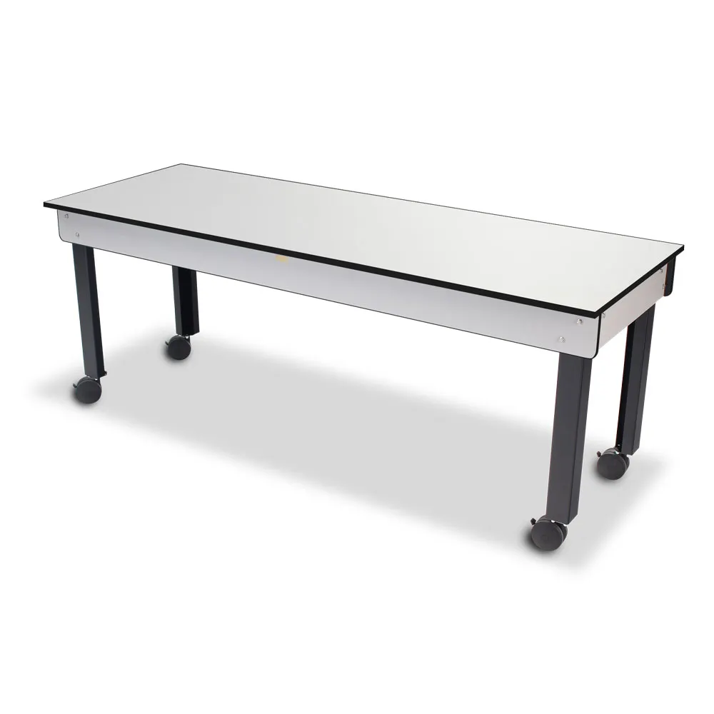 Forbes Industries 7008 Rectangular Catering Table, 84"L x 29"W, High Pressure Laminate Top, Black T-Molding, Steel Legs