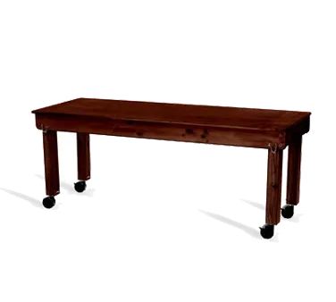 Forbes Industries 7010-MH 7-ft. Deluxe Catering Table, 84"W x 30"D, Distressed Knotty Pine, Red Mahogany Stain, Folding Legs