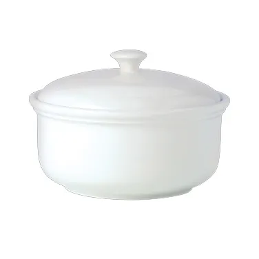 Steelite 11010337 Casserole Bowl, 3.25 Qt Ceramic, 9.63" × 4.5", Safe to 530°F, With Cover - 2/Case