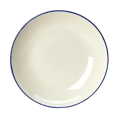 Steelite 17100569 - 10" Round Dapple Blue China Bowl, 1.375 Qt (44 Oz) Oven Safe to 530°F, 1 Dozen