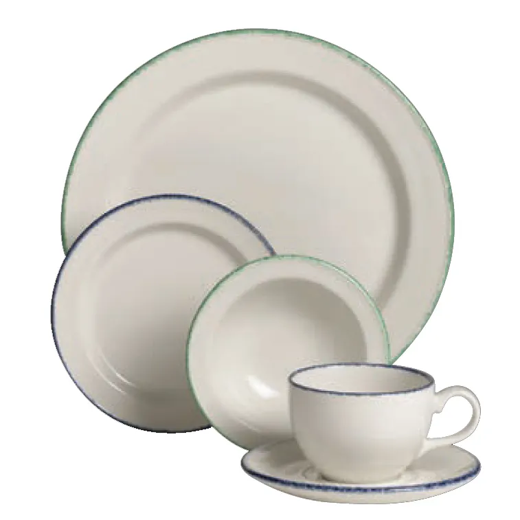 Steelite 1710B828 Soup Bowl, 15 oz Blue Dapple, 6.5" x 4.875" x 2.25", Oven Safe to 530°F - 6/Case