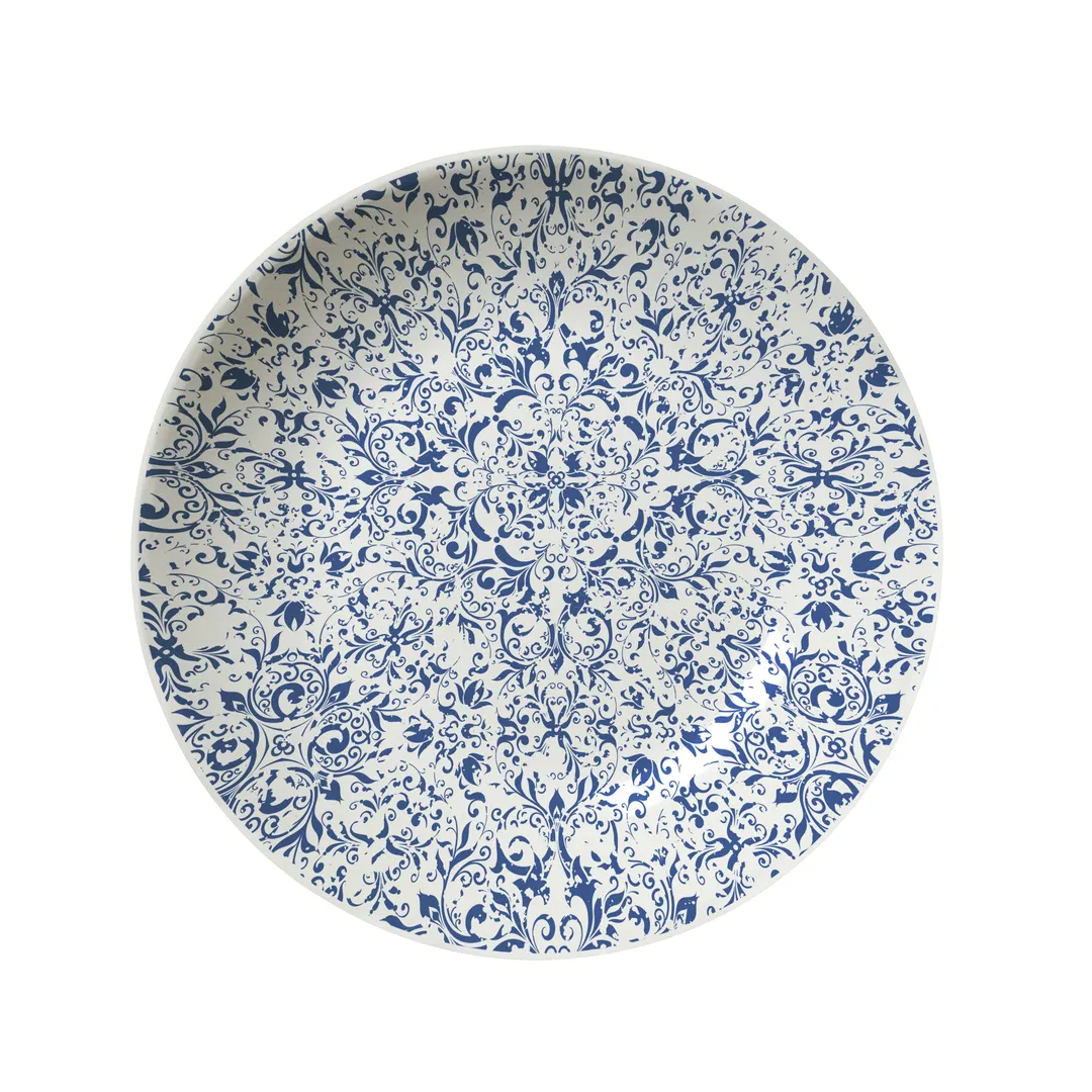 Steelite 17640569 - 10" Legacy Blue Round China Bowl, 1.375 Qt (44 Oz) Oven Safe to 530°F - 1 Dozen