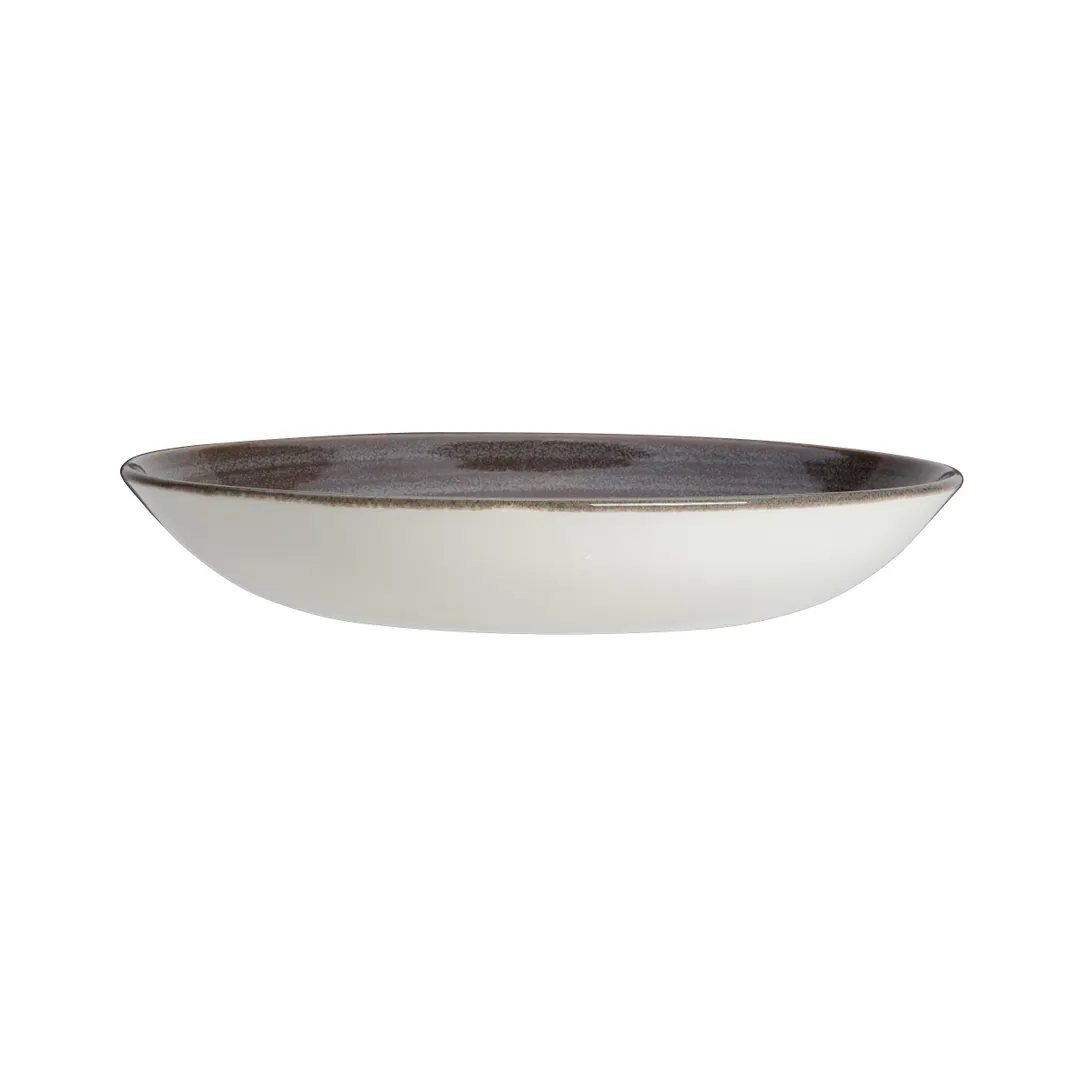 Steelite 17750569 - 10" Round Granite Coupe Bowl, 1.375 Qt Ceramic, Oven Safe to 530°F - 1 Dozen