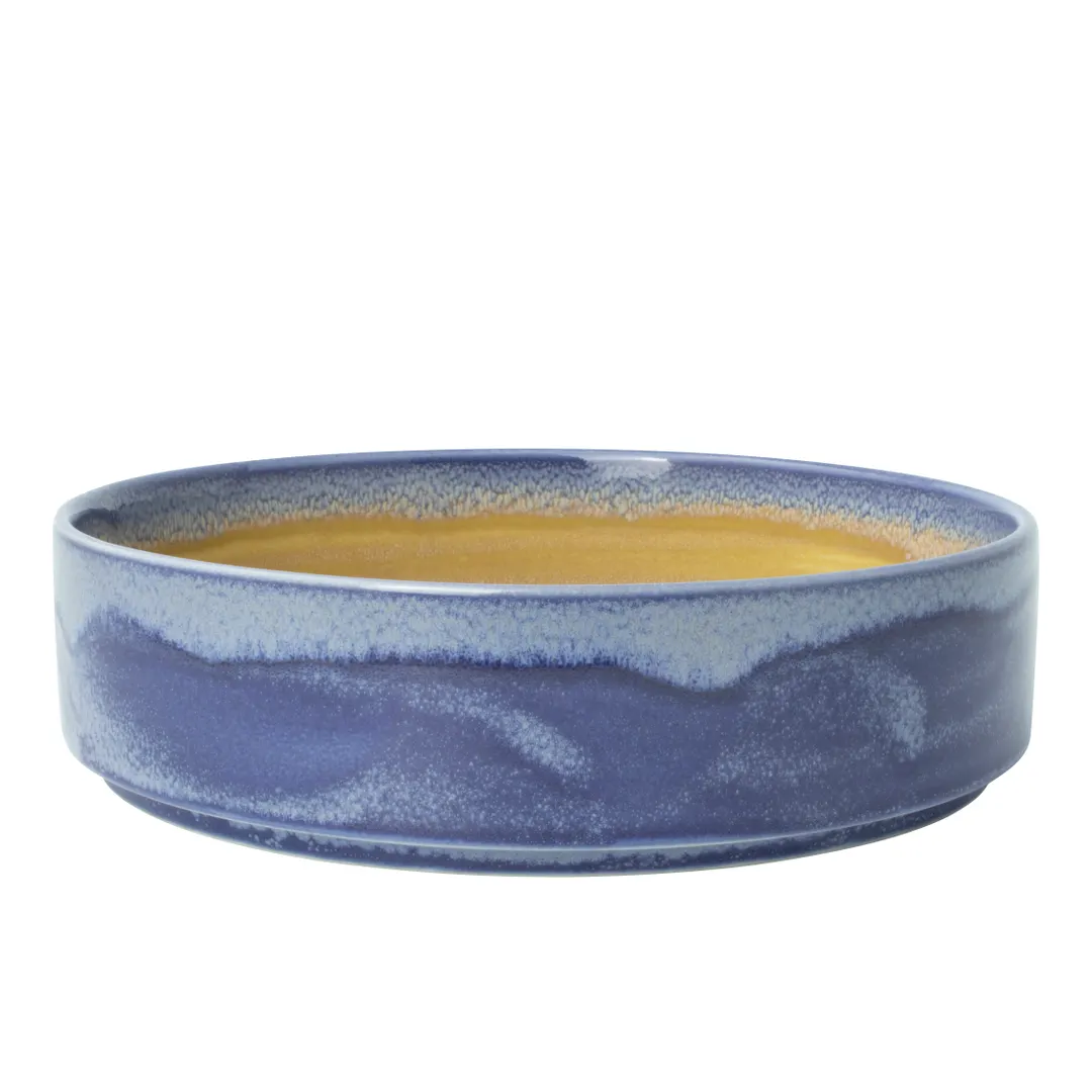 Steelite 17800559 Aurora Revolution Bluestone 8" Round Bowl, 1.375 Qt (44 Oz) Ceramic - 1 Dozen