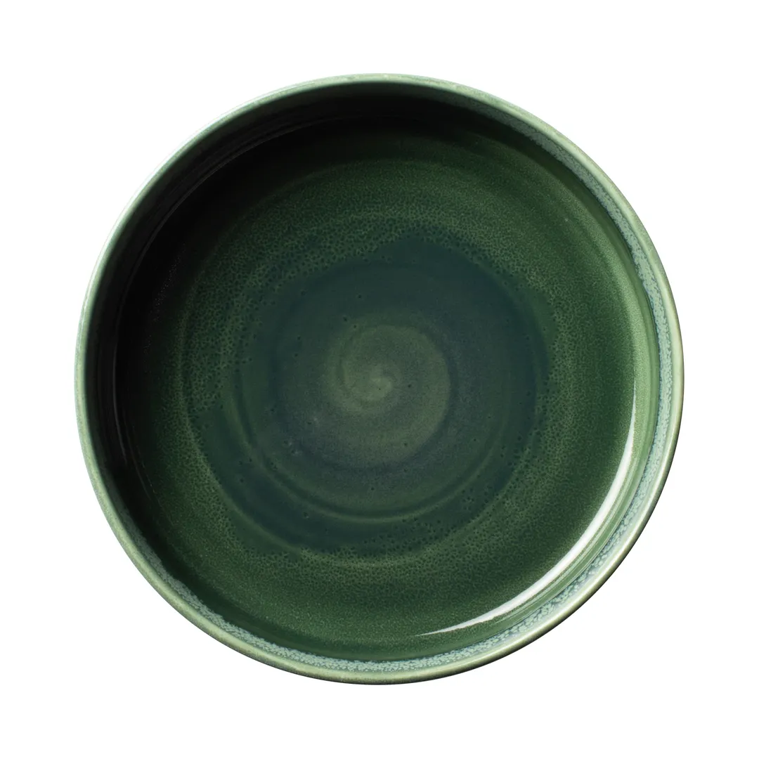 Steelite 17830559 - 8" Round Bowl, 1.37 qt (44 oz) Burnt Emerald Aurora Vesuvius Ceramic - 1 Dozen