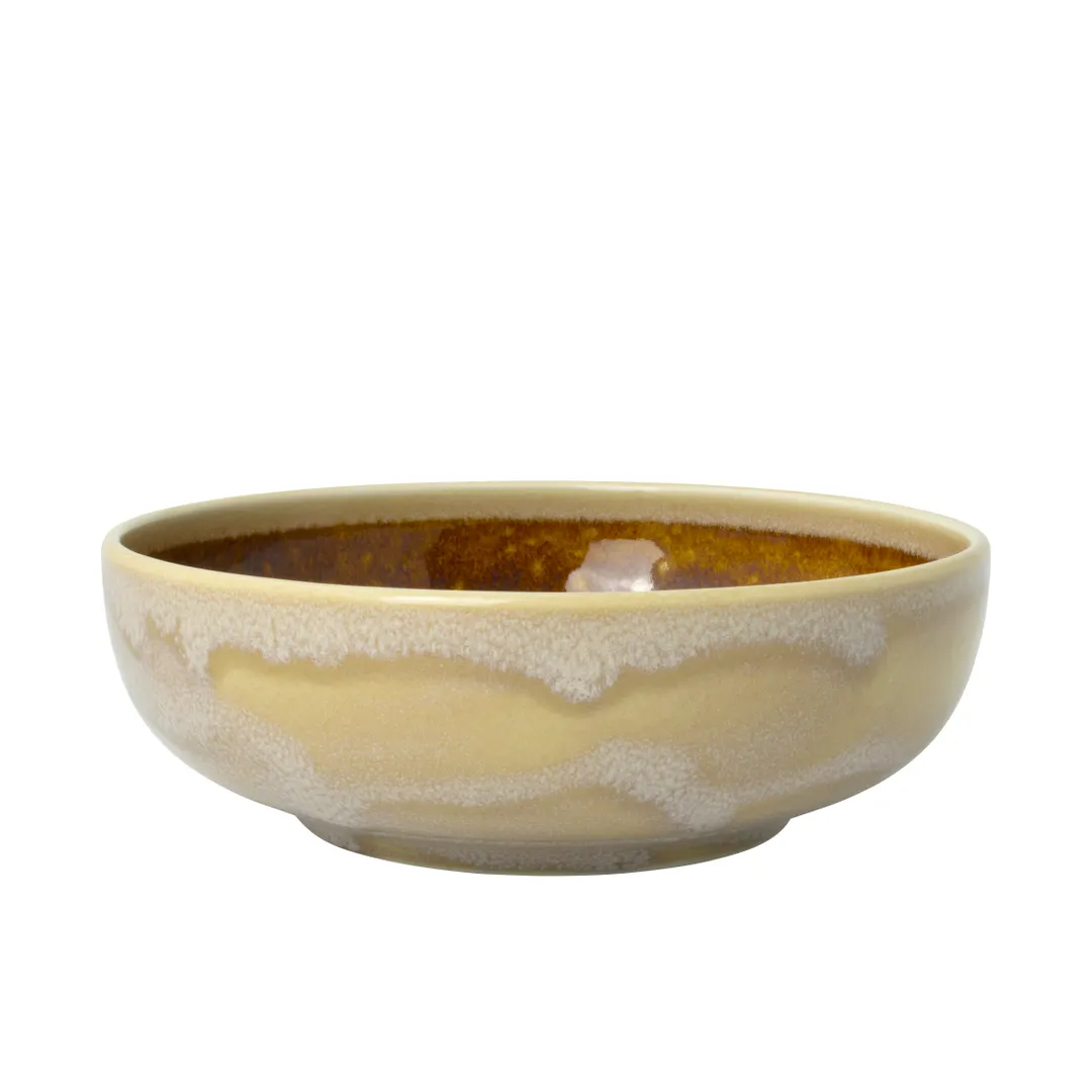 Steelite 17840484 - 1 Qt (36 oz) Round Amber Ceramic Bowl, 7" X 2.75" Tone Glaze - 1 Dozen